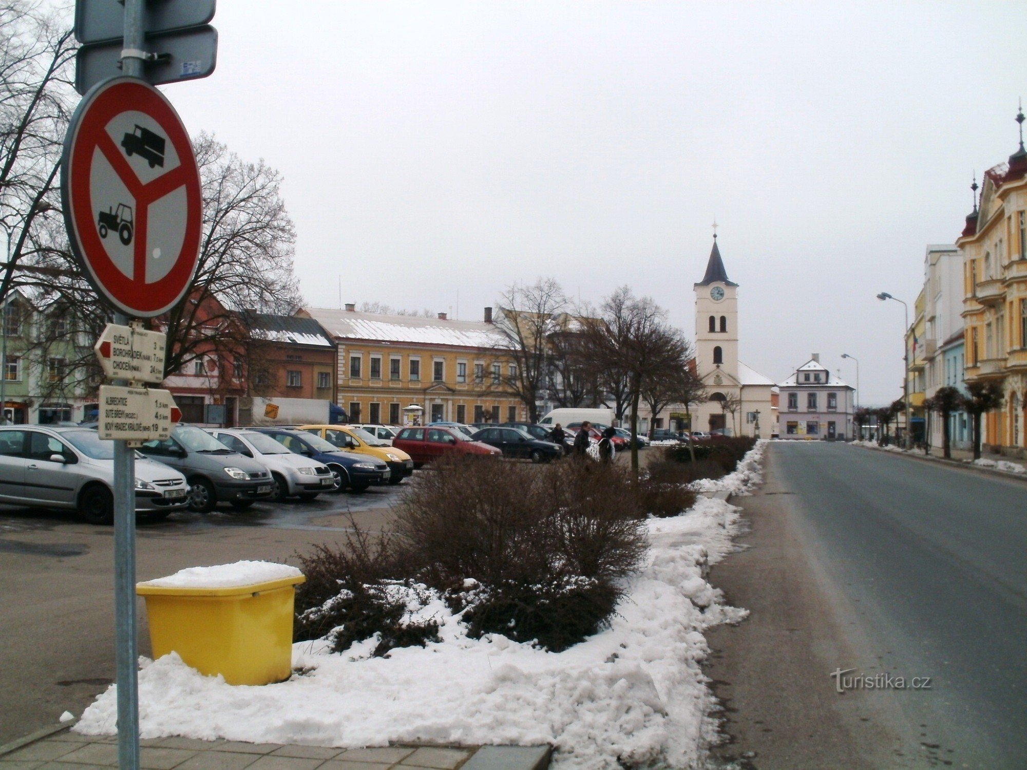 toeristisch kruispunt Týniště nad Orlicí - Mírové náměstí