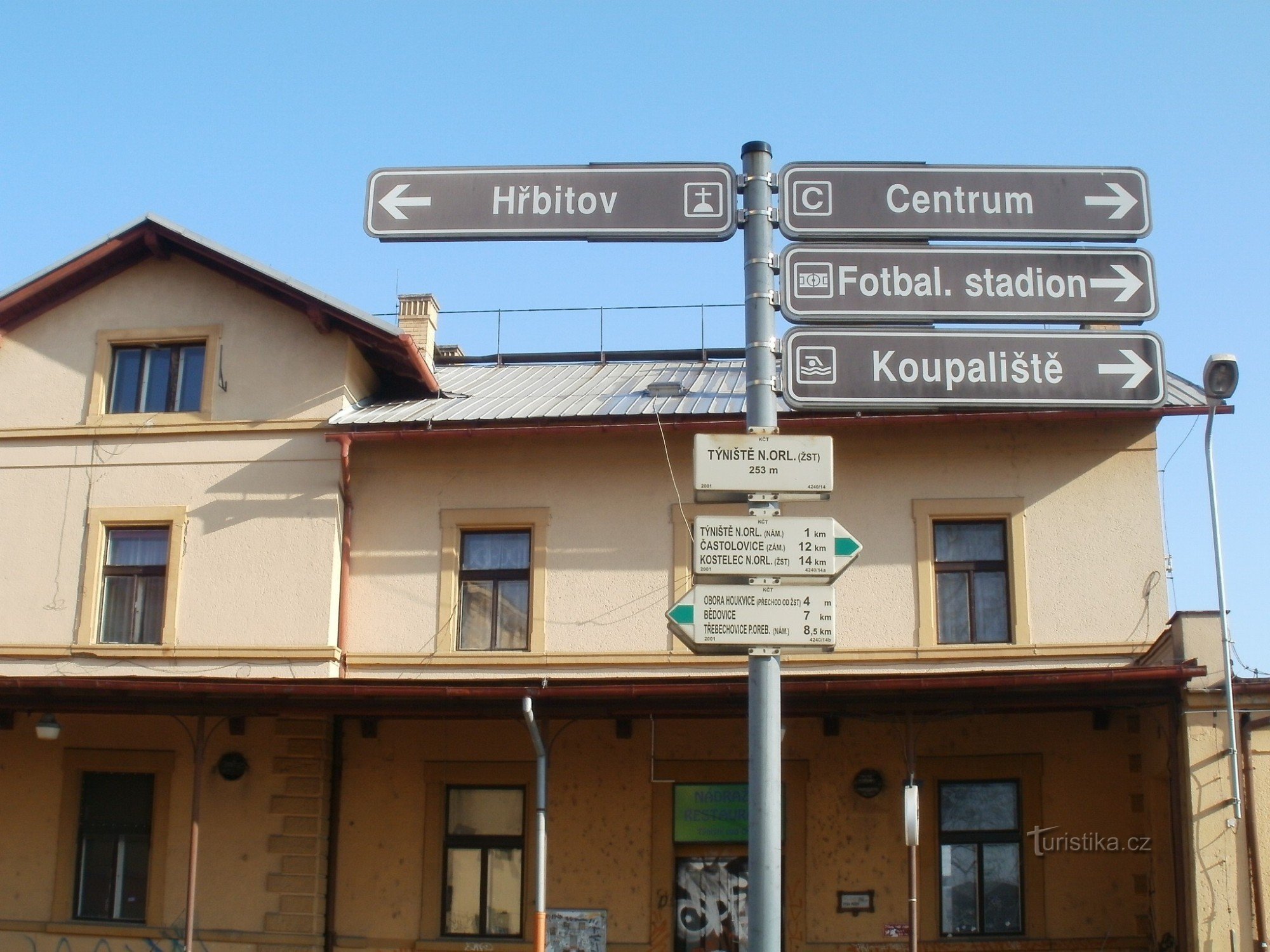 turisztikai csomópont Týniště nad Orlicí - vasútállomás