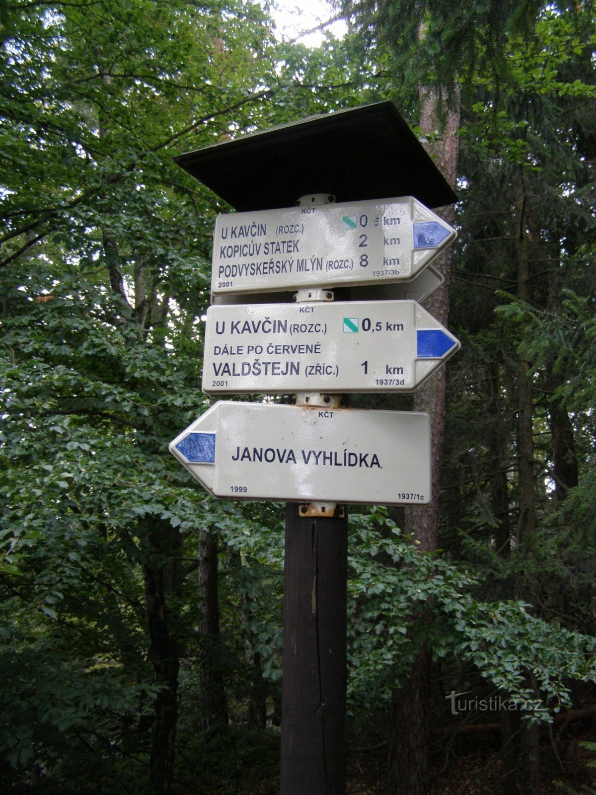 răscruce turistică de la punctul de belvedere Janova