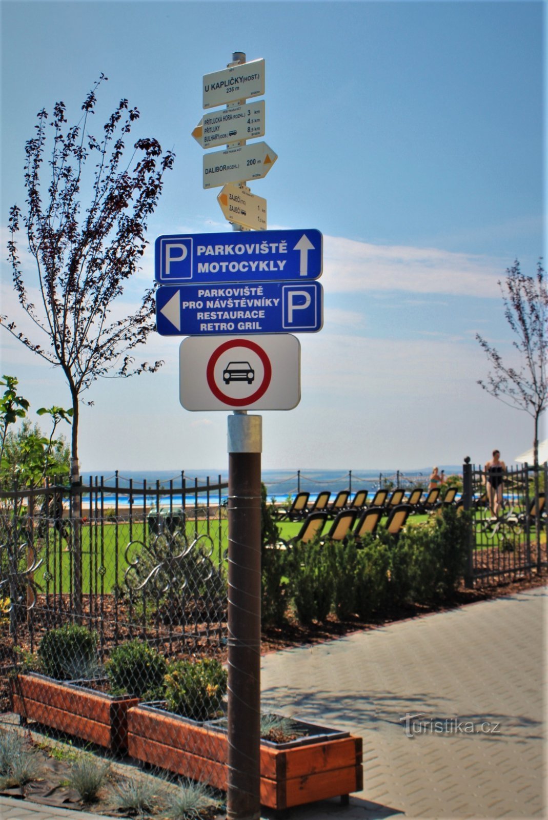 Tourist crossroads At the chapel