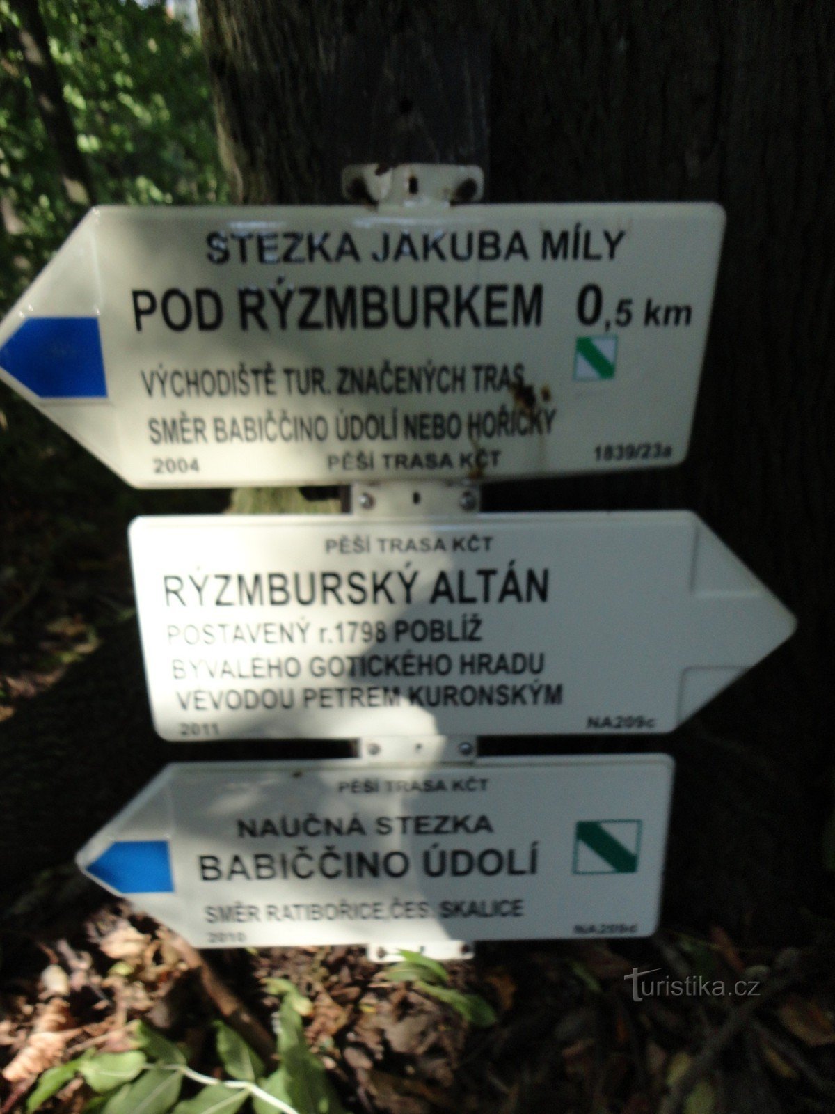 tourist crossroad at the Rýzmbursky gazebo