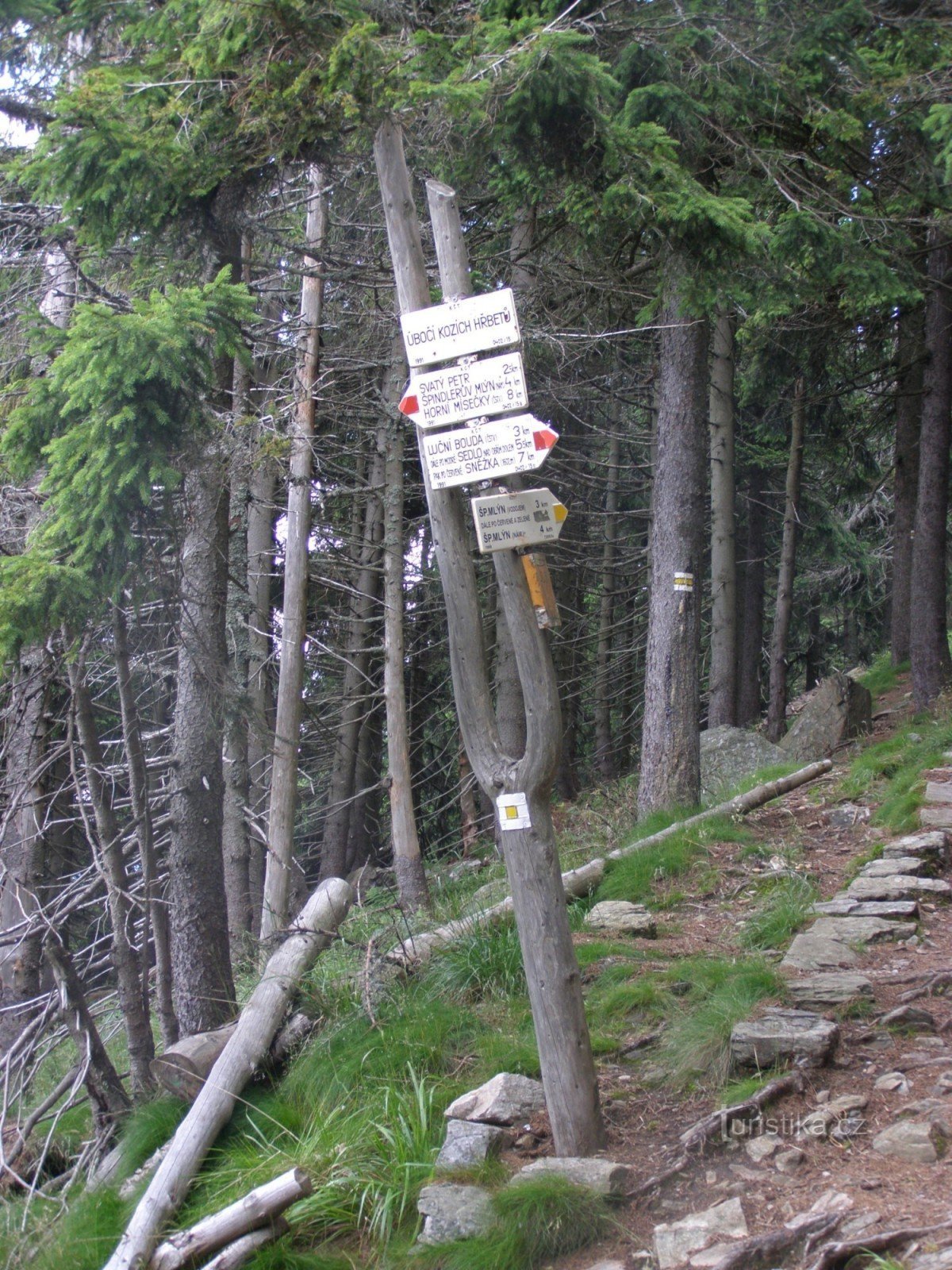 turistkorsning Úbočí Kozí hřbetů