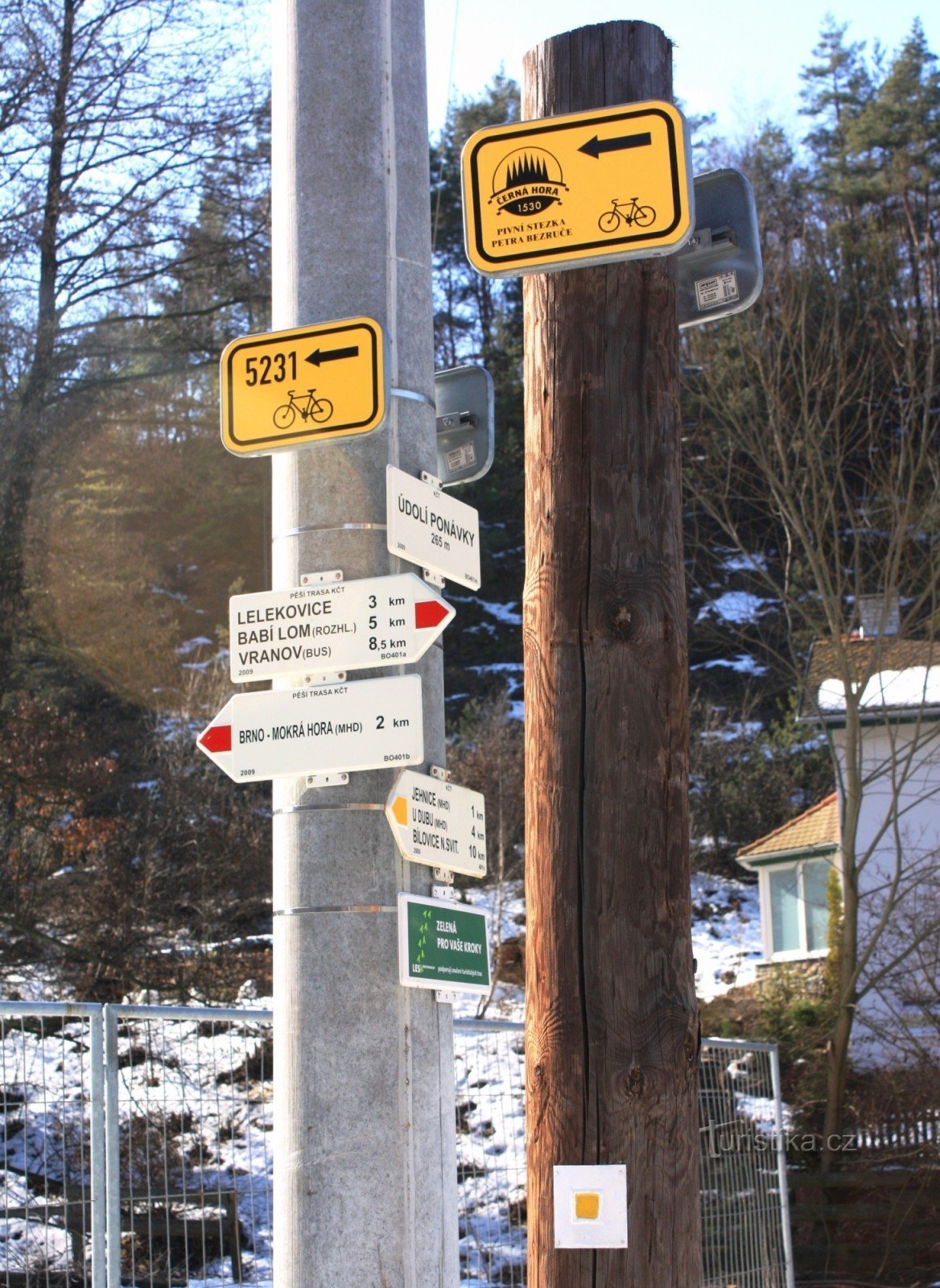 Turistické rozcestí Údolí Ponávky