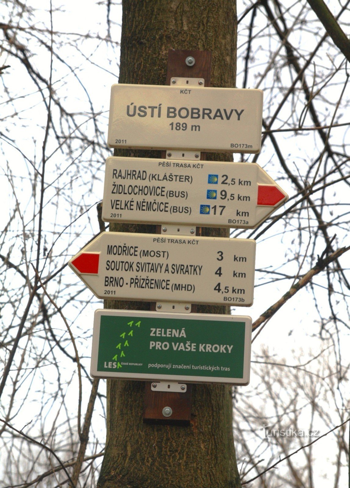 Turistvejkryds i Ústí Bobrava