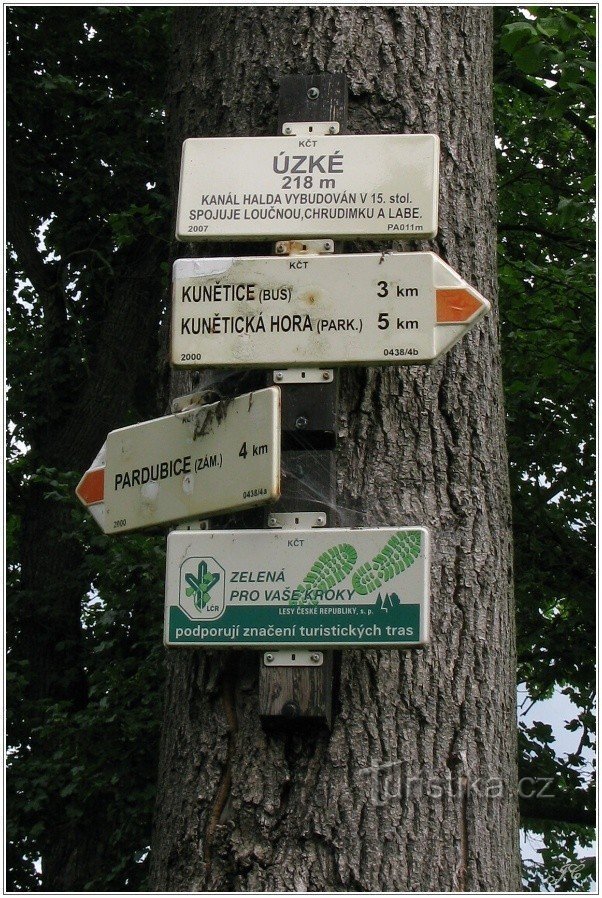 Tourist crossroads Uzké