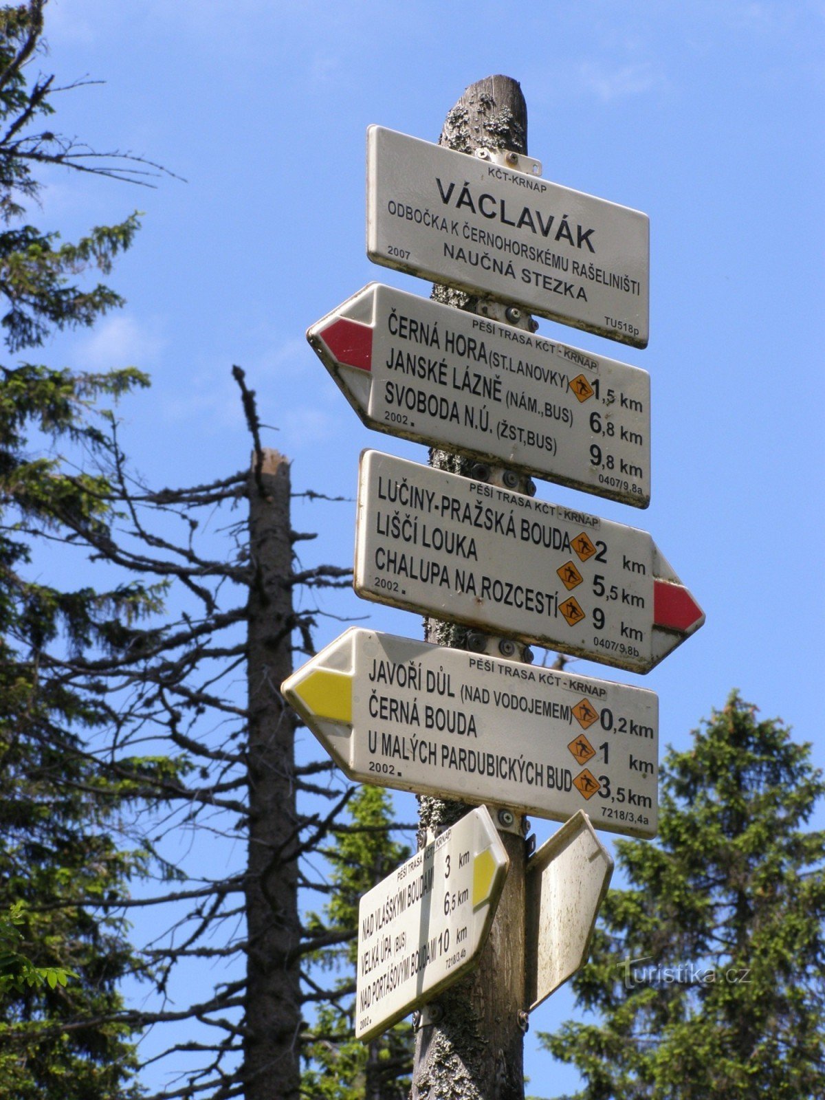 туристичне перехрестя Václavák - Nad Javorím dolem