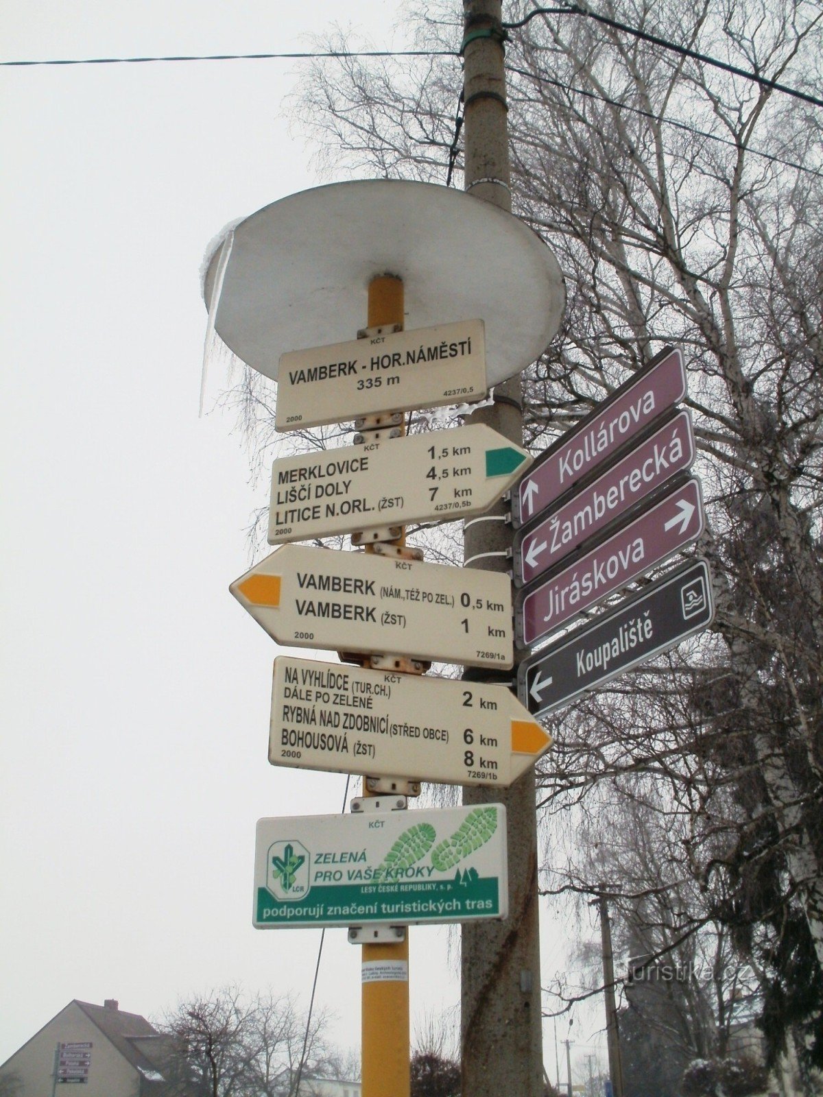 turistické rozcestí Vamberk - Horní náměstí