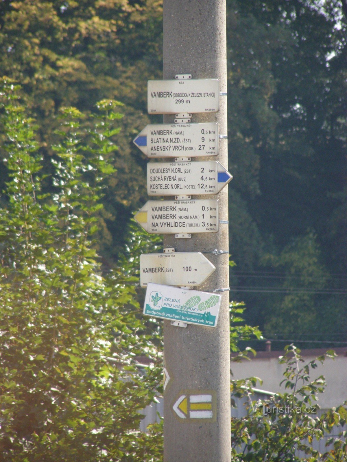 cruce turístico Vamberk - estación de tren