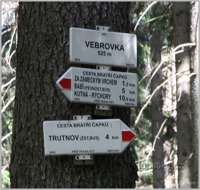 Rozdroża turystyczne Vebrovka