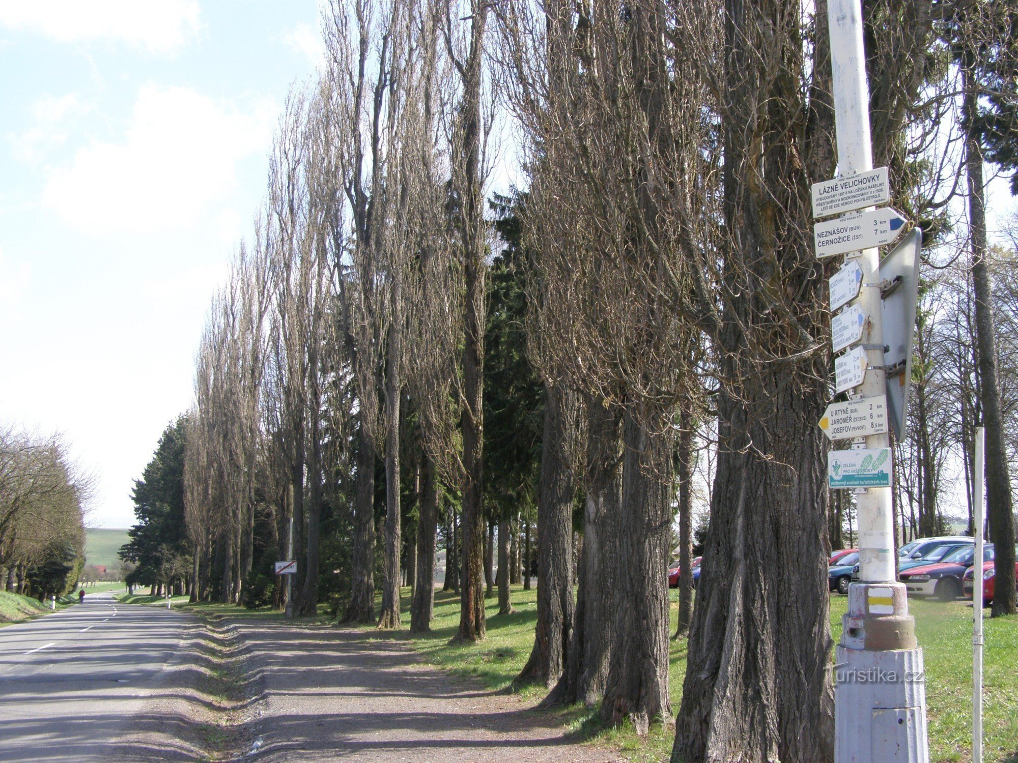 turistické rozcestí Velichovky - lázně