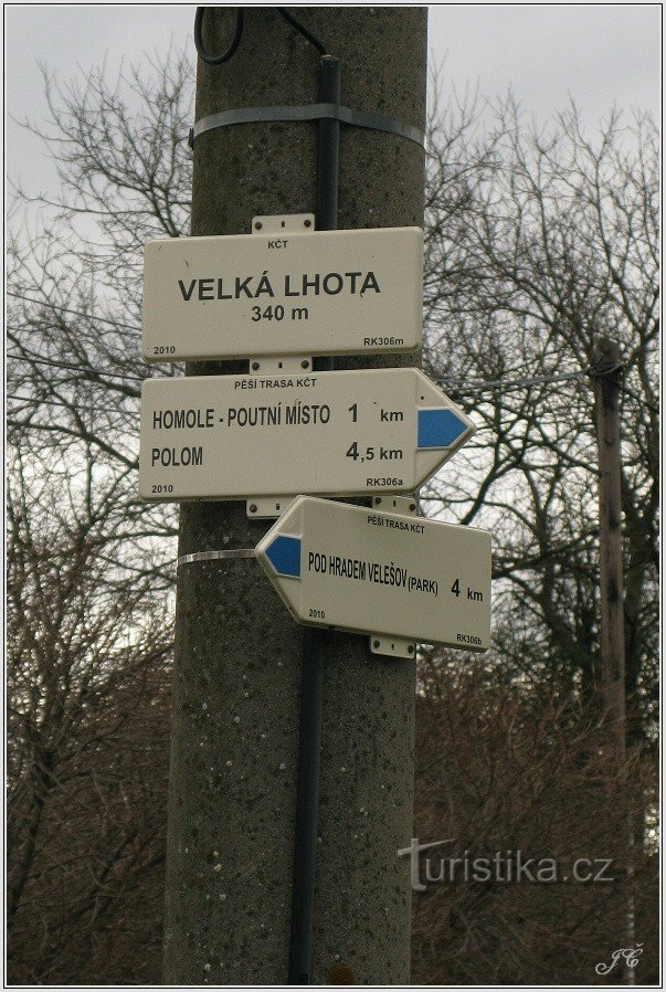 Encrucijada turística de Velká Lhota