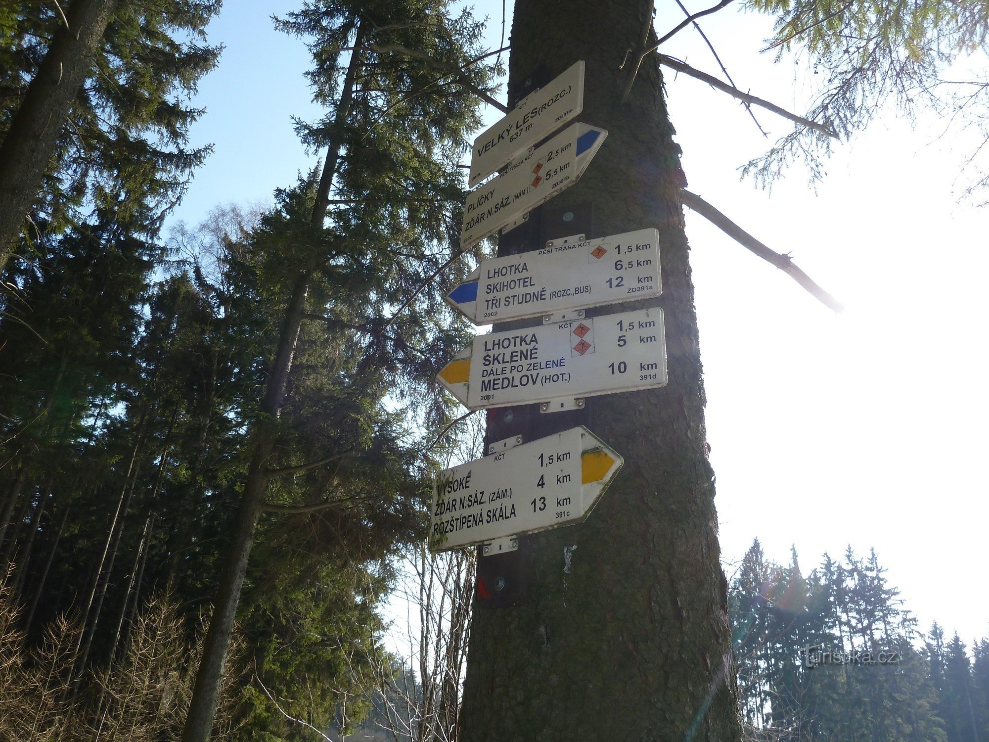 turistické rozcestí Velký les (rozc.)