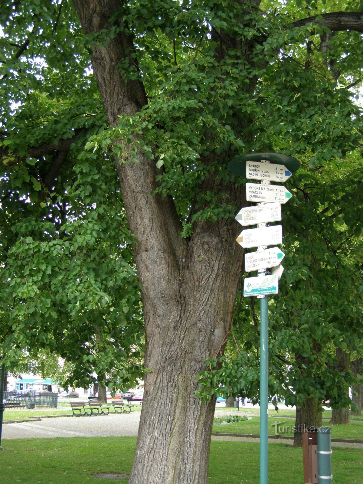 tourist crossroads Vysoké Mýto - Přemysl Otakar II square