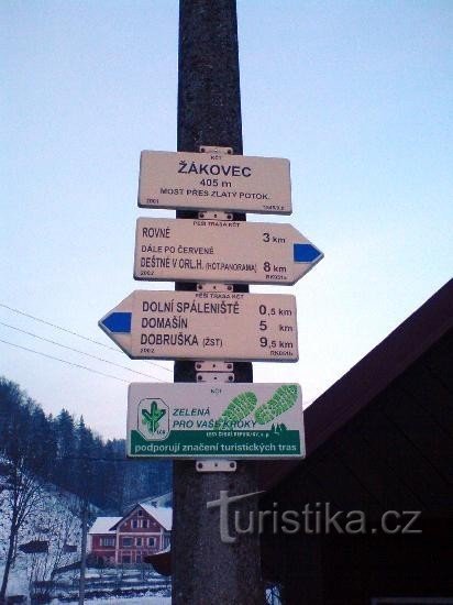 Toeristische bewegwijzering - Most Žákovec