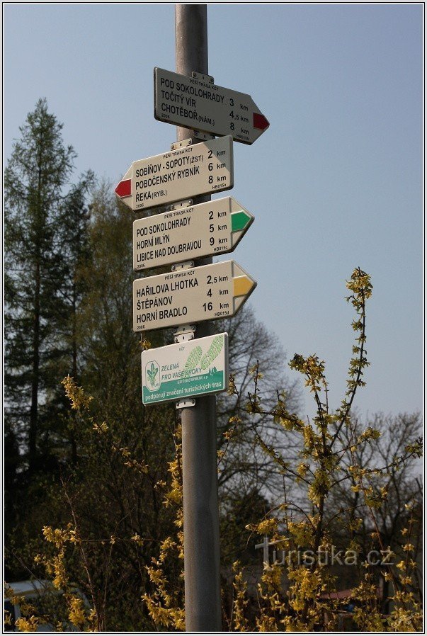 Tourist signpost Bílek