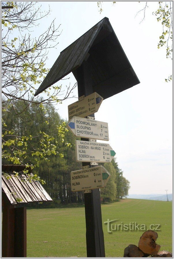 Tourist signpost Březinka