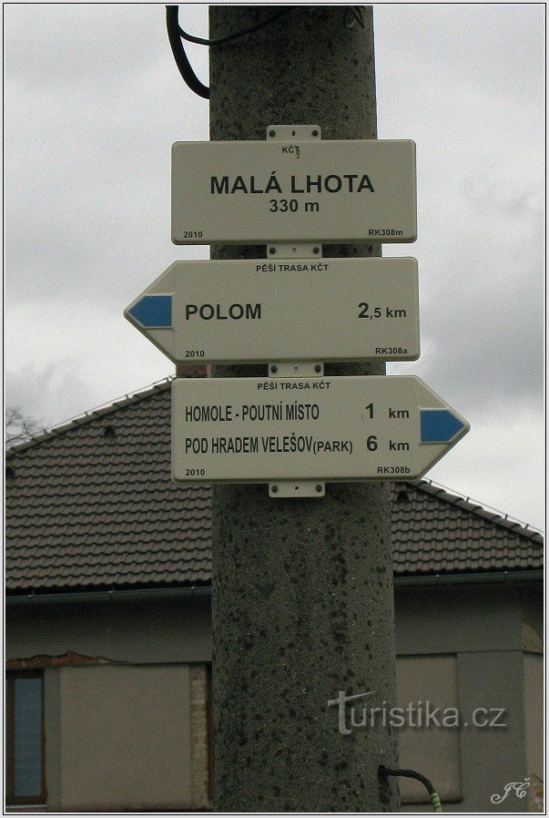 Toeristische wegwijzer Malá Lhota