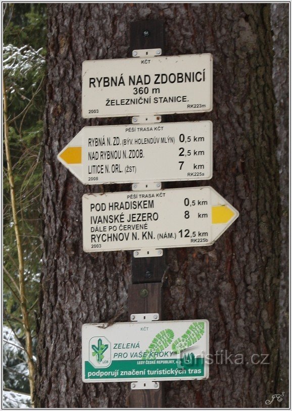 Indicator turistic Rybná nad Zdobnicí, zst.