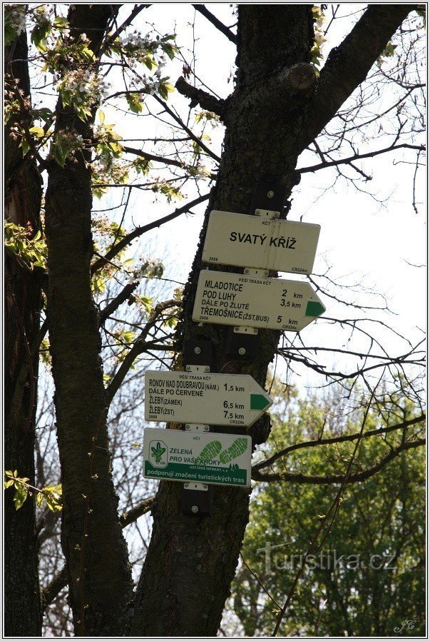 Touristischer Wegweiser Heiliges Kreuz