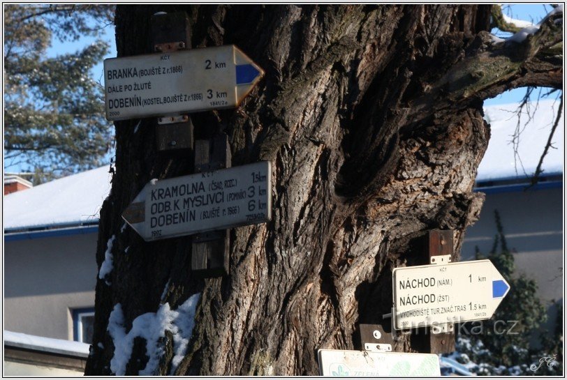 Turistvejkryds Náchod, stop