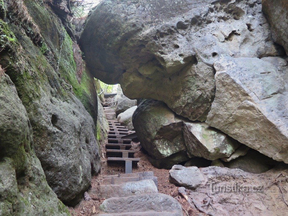 a typical face of the Kyjovská rock trail