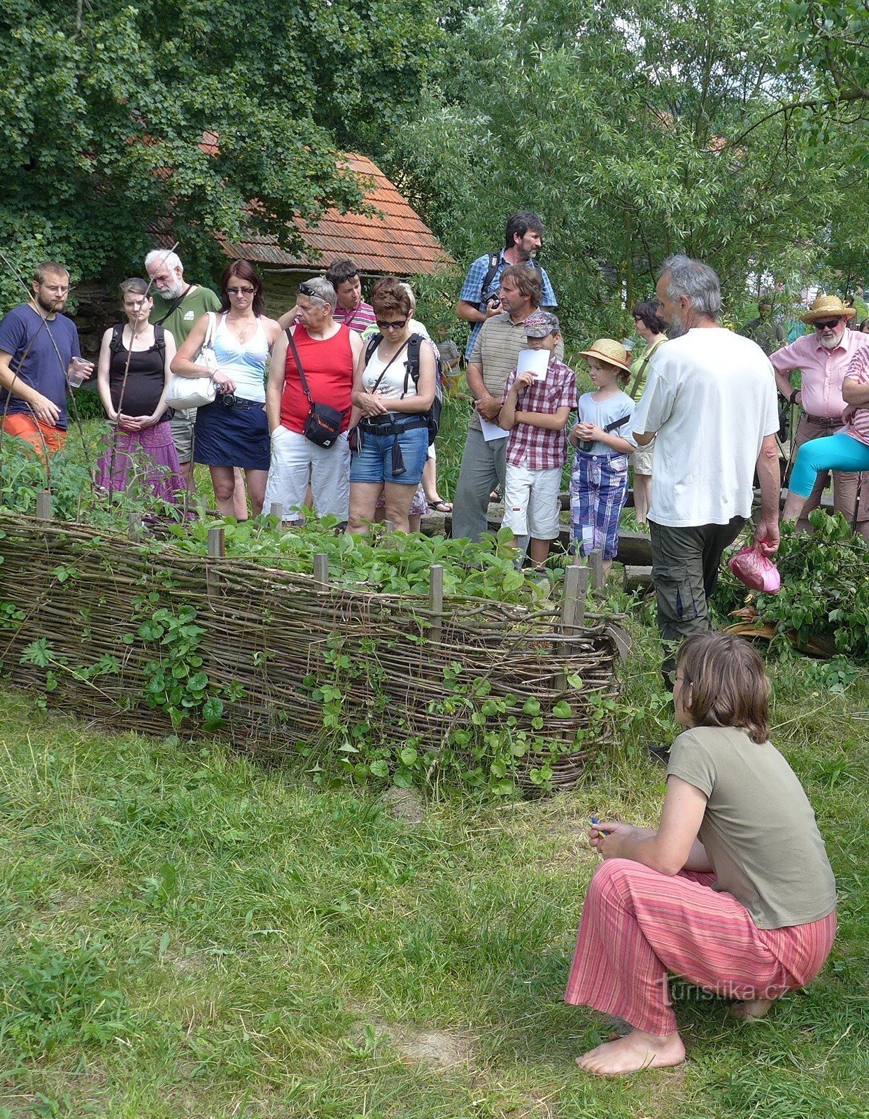 a typical element of natural gardens - a raised bed; Center Veronica Hostětín