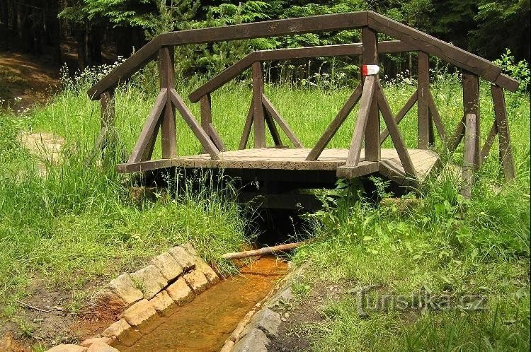 bij Medvědí pramene: brug over Medvědí potok