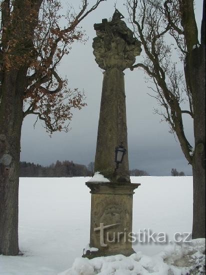 at the turnoff to the Spanish Cross