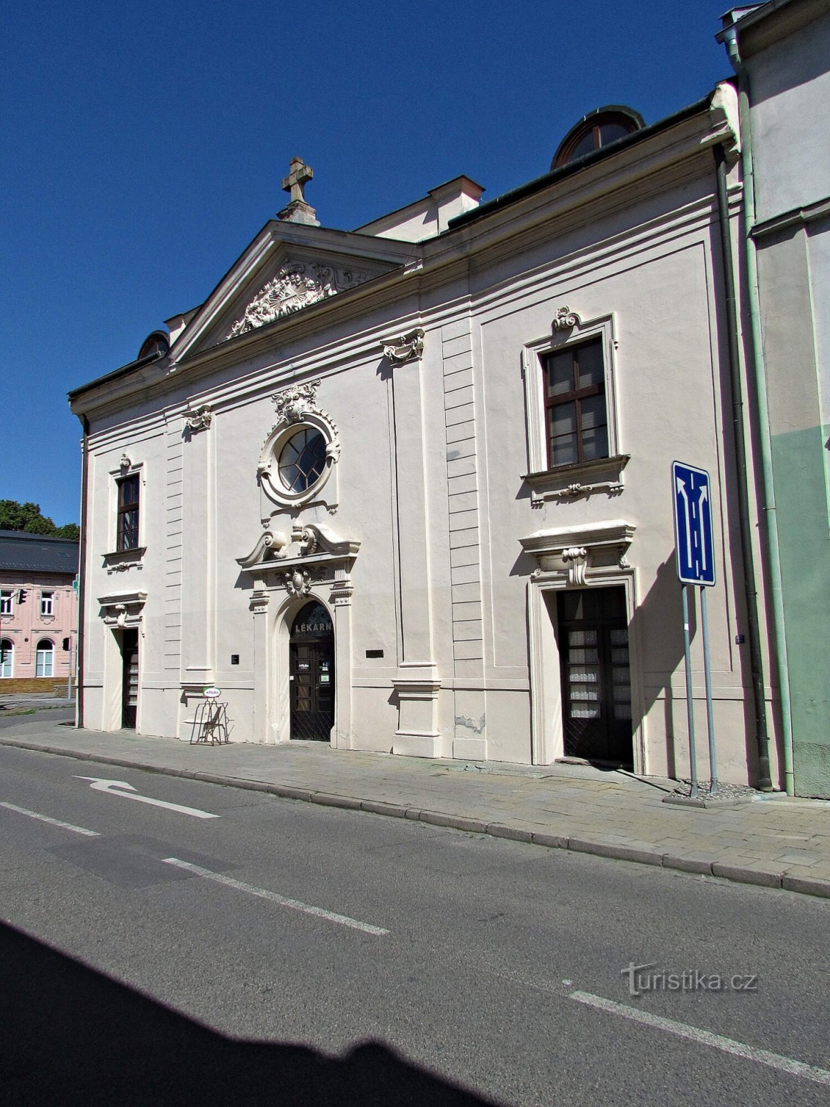 Uherské Hradiště - Vodní street with the former chapel of St. Elizabeth