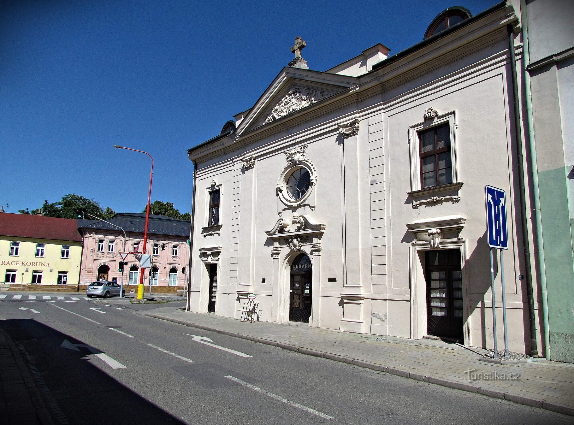 Uherské Hradiště - Vodní street with the former chapel of St. Elizabeth