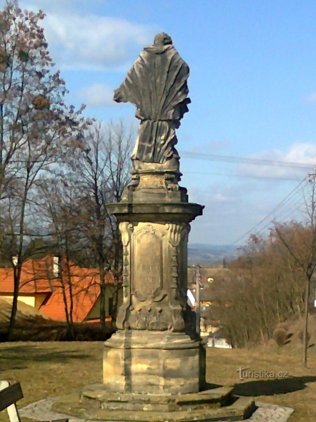 Úsov - cross of St. John of Nepomuck at the castle