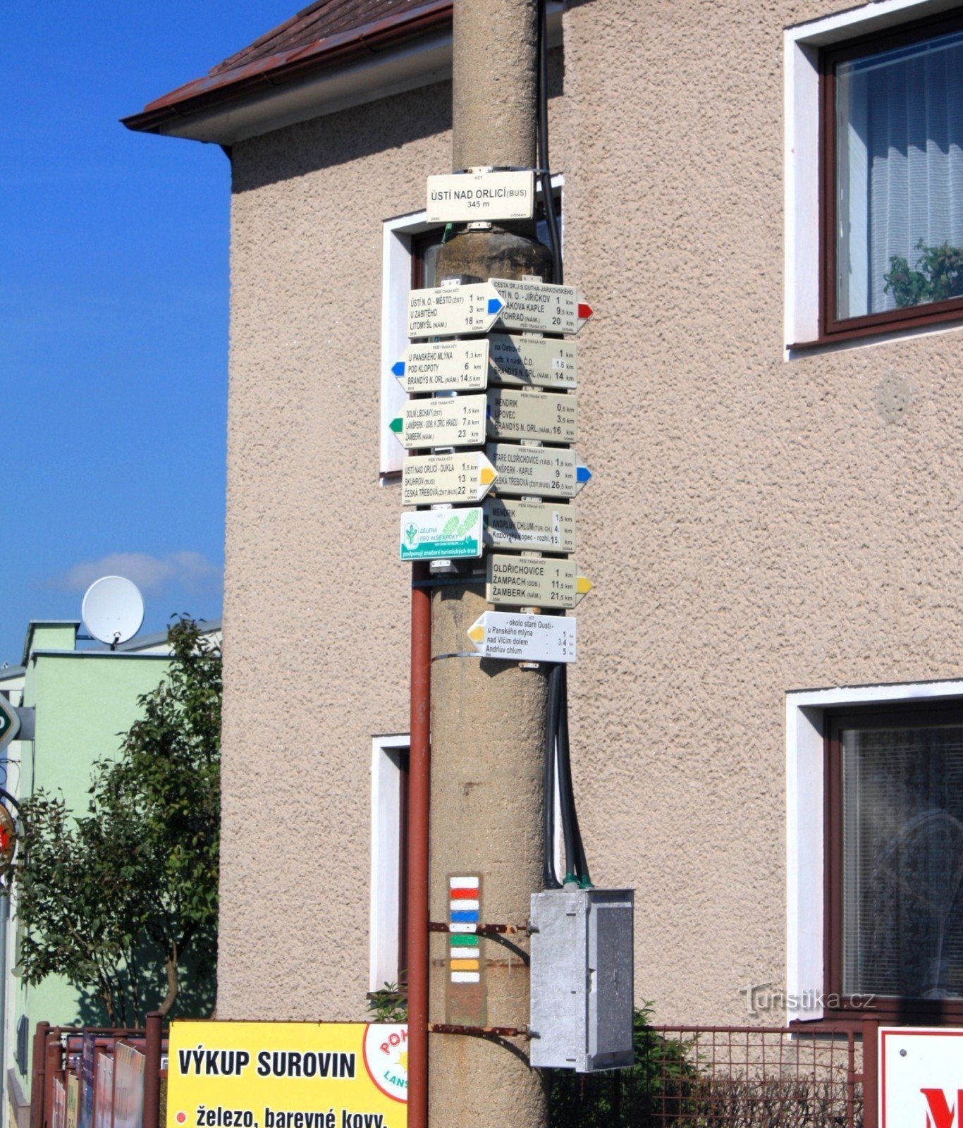 Ústí nad Orlicí - the main tourist signpost