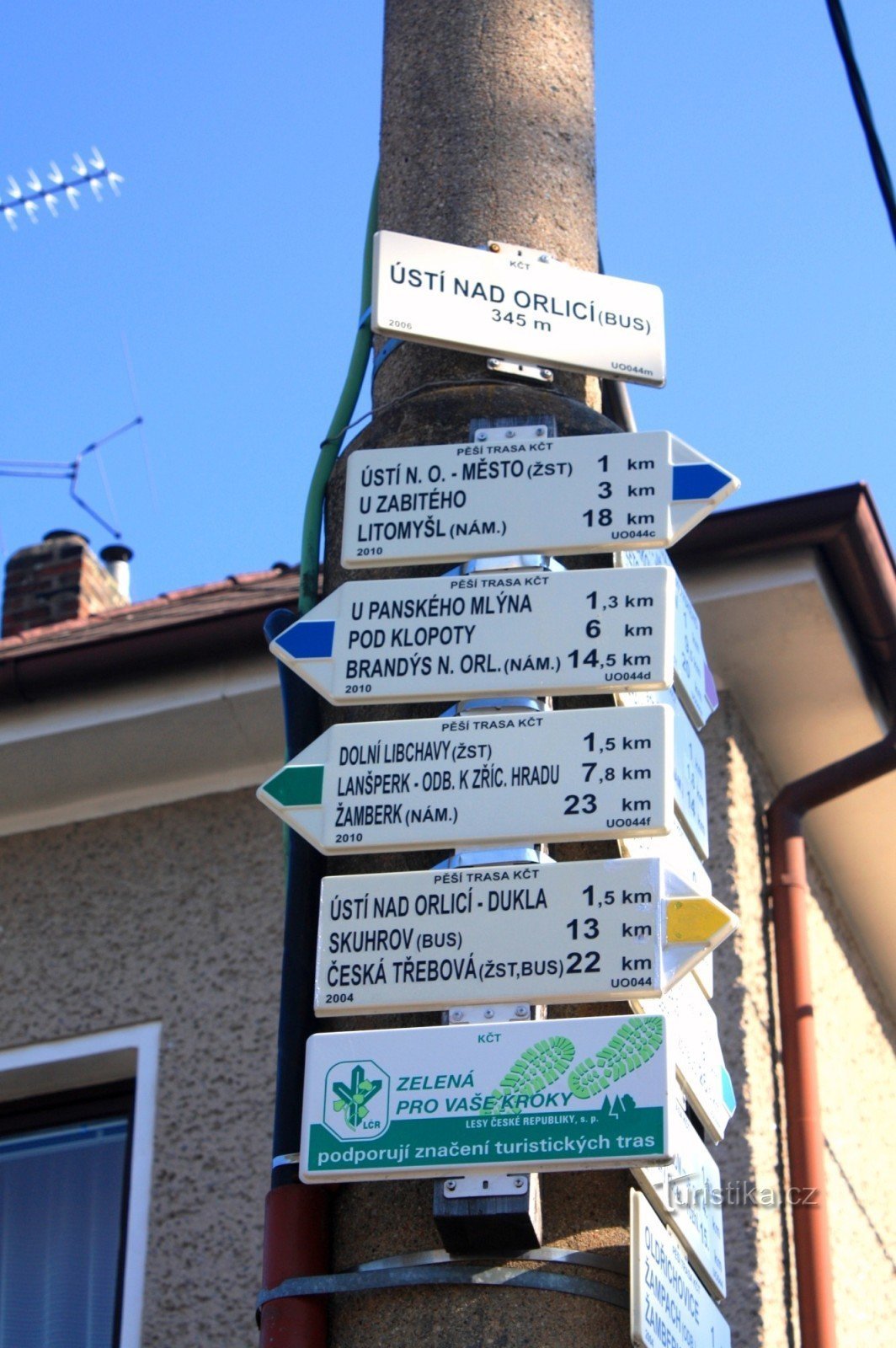 Ústí nad Orlicí - the main tourist signpost