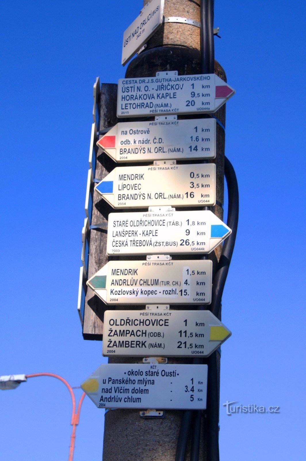 Ústí nad Orlicí - the main tourist signpost