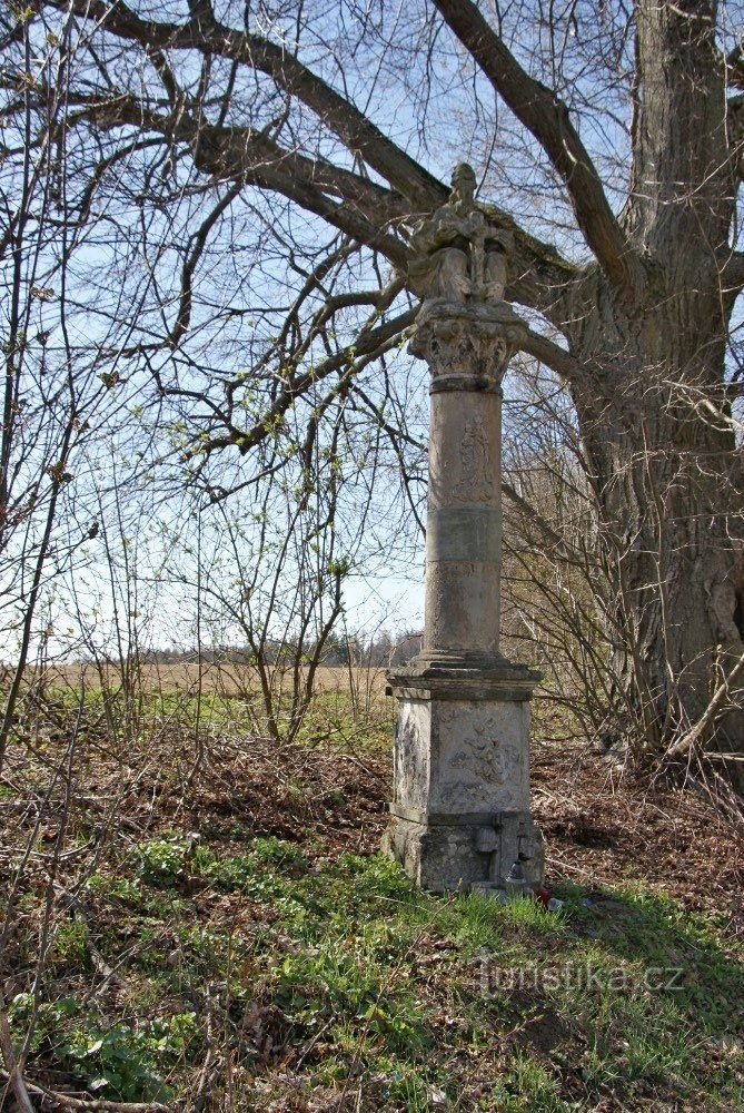 The hidden column of the Holy Trinity between Drozdov and Jedlí