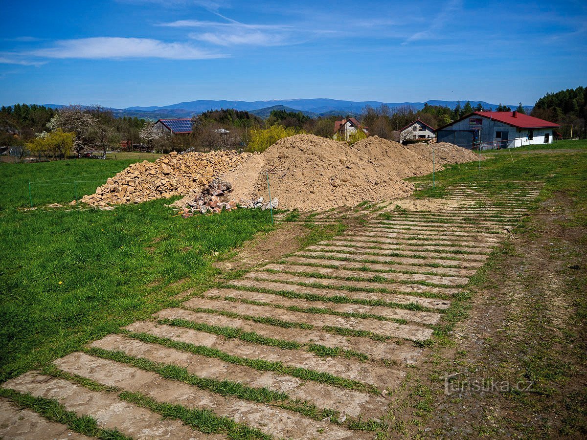 Material taken from the top of the hill in May