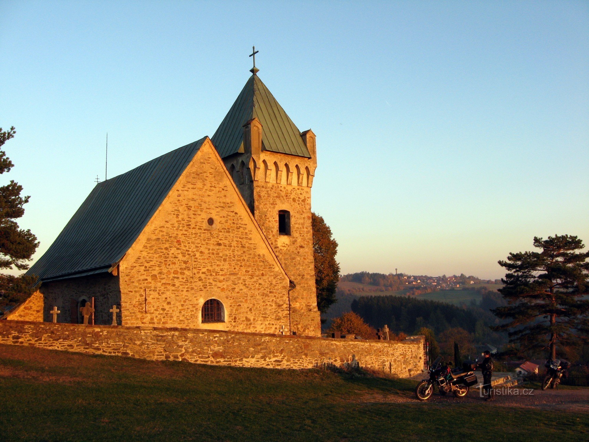 Karasín lookout tower in the background