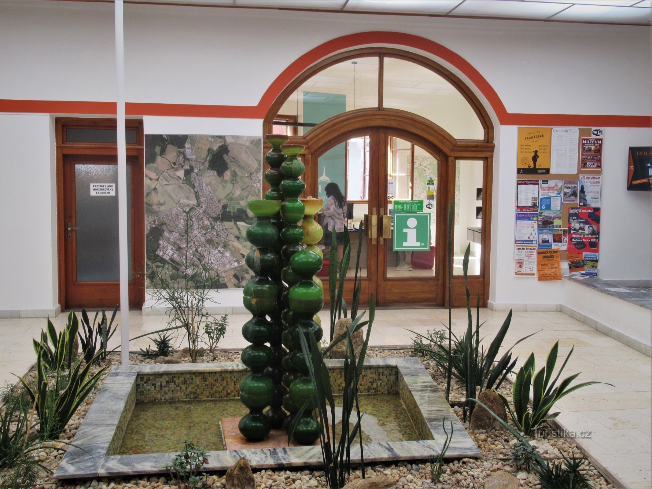 On the ground floor of the vestibule of the town hall