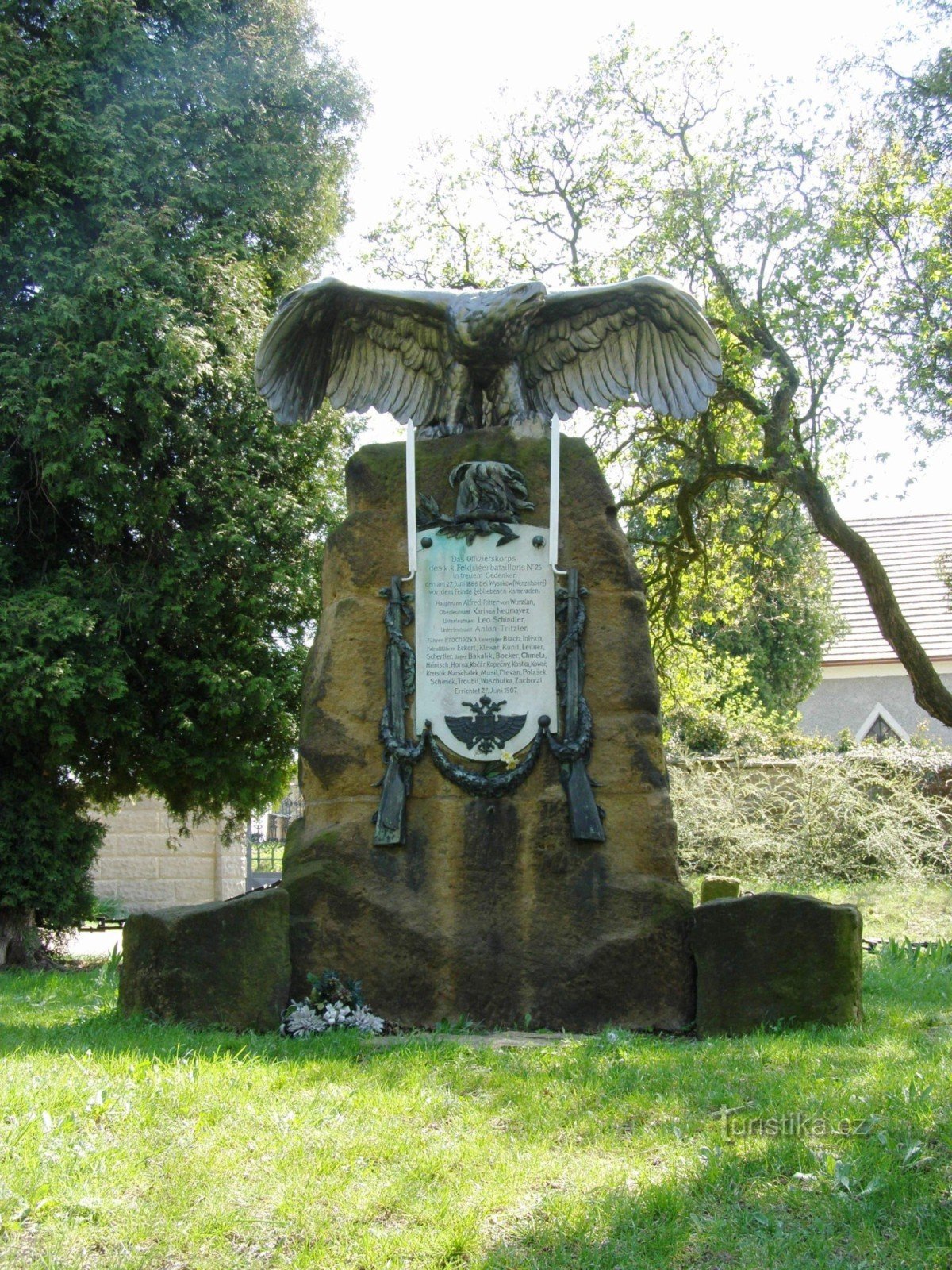 Václavice - monument over den østrigske feltjægerbataljon nr. 25
