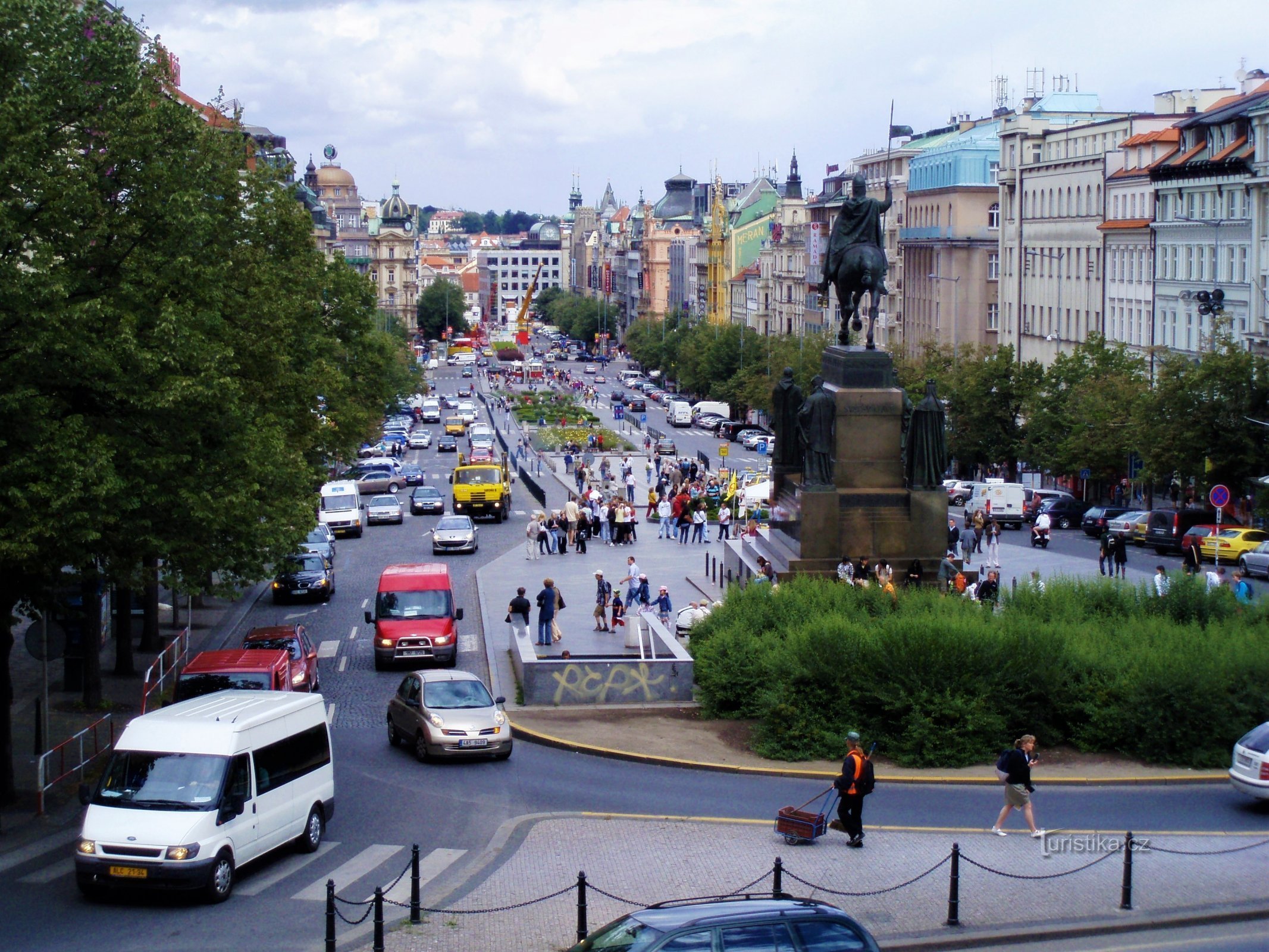 Place Venceslas (Prague, 9.7.2008 juillet XNUMX)