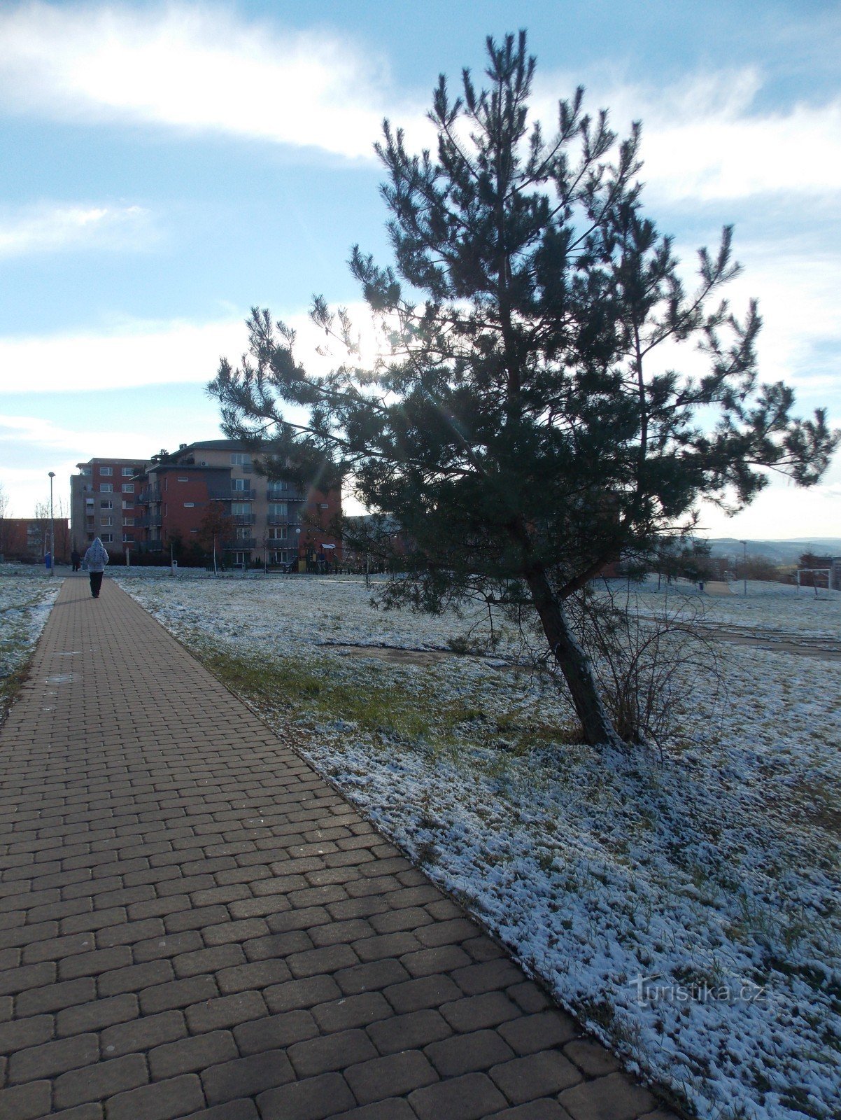 Christmas walk through the housing estate in Zlín