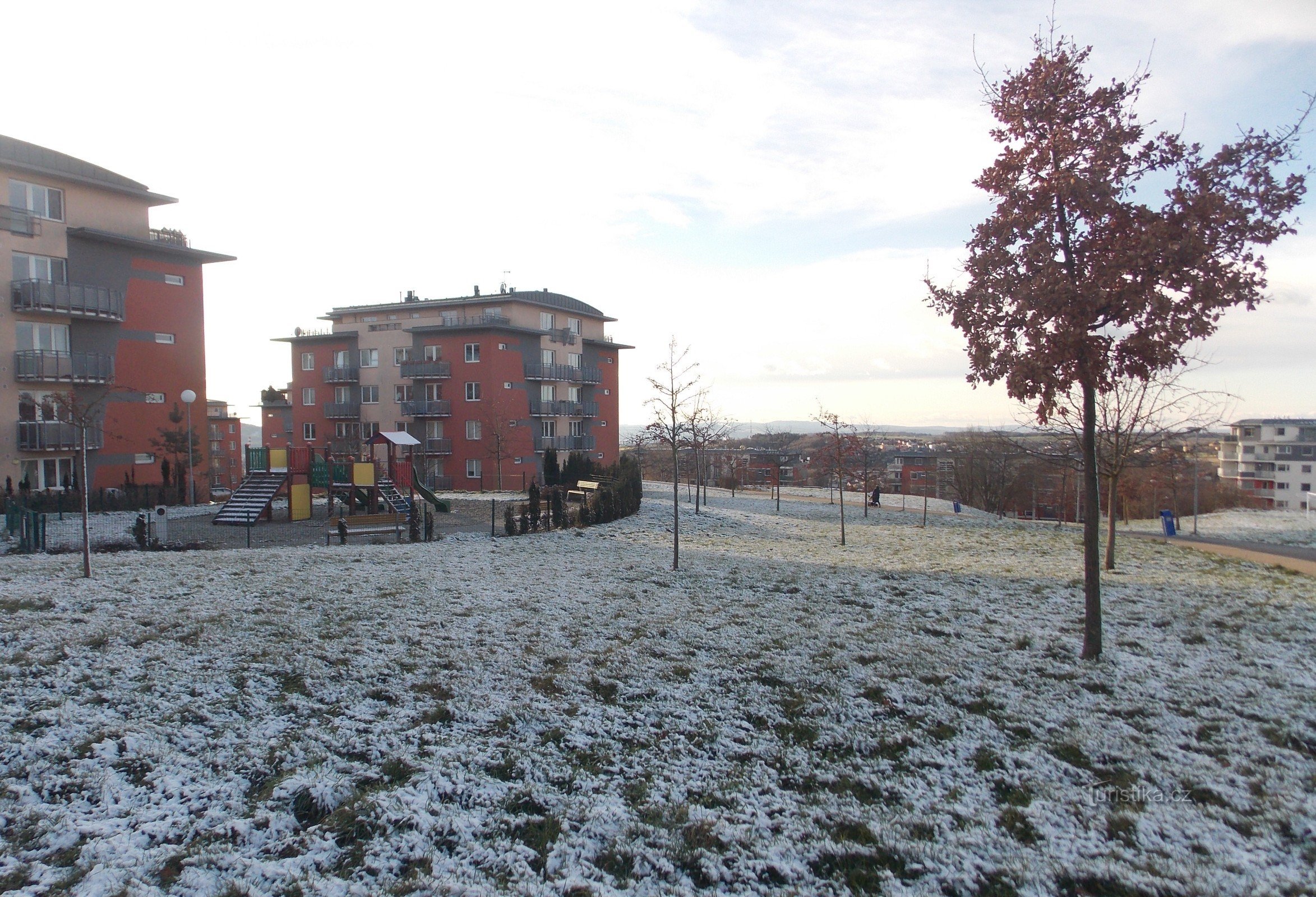 Christmas walk through the housing estate in Zlín