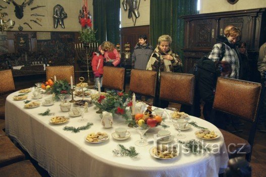 Christmas board in the Knight's Hall