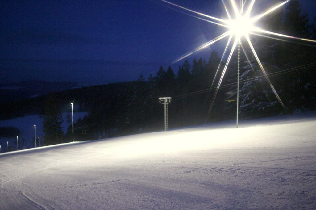 Evening skiing Mikulčin Vrch