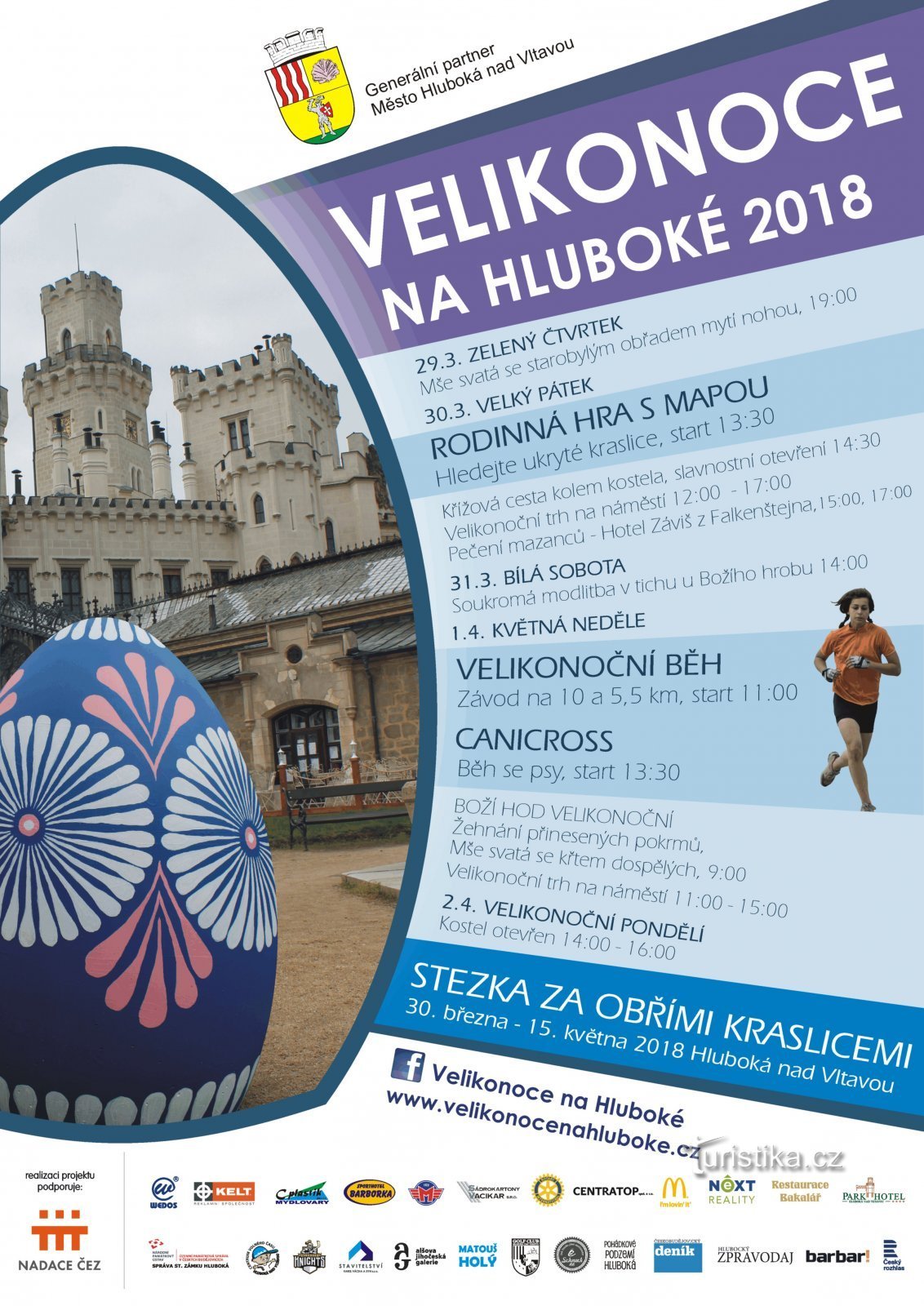 Hluboká 的复活节再次举行体育活动和巨大的复活节彩蛋