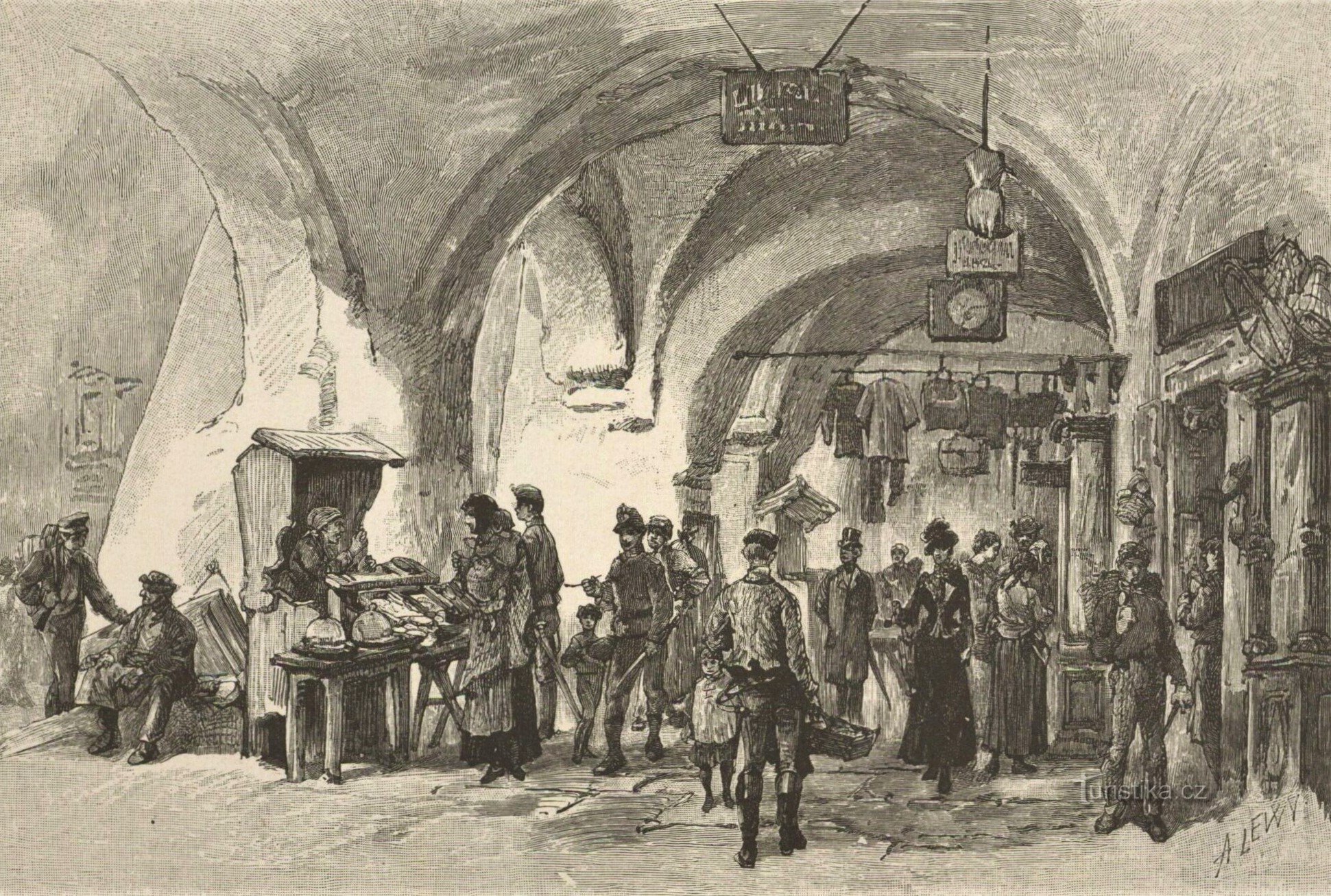 Store sal i Hradec Králové omkring 1880