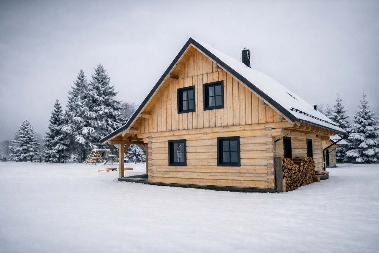 Velká roubenka - zima