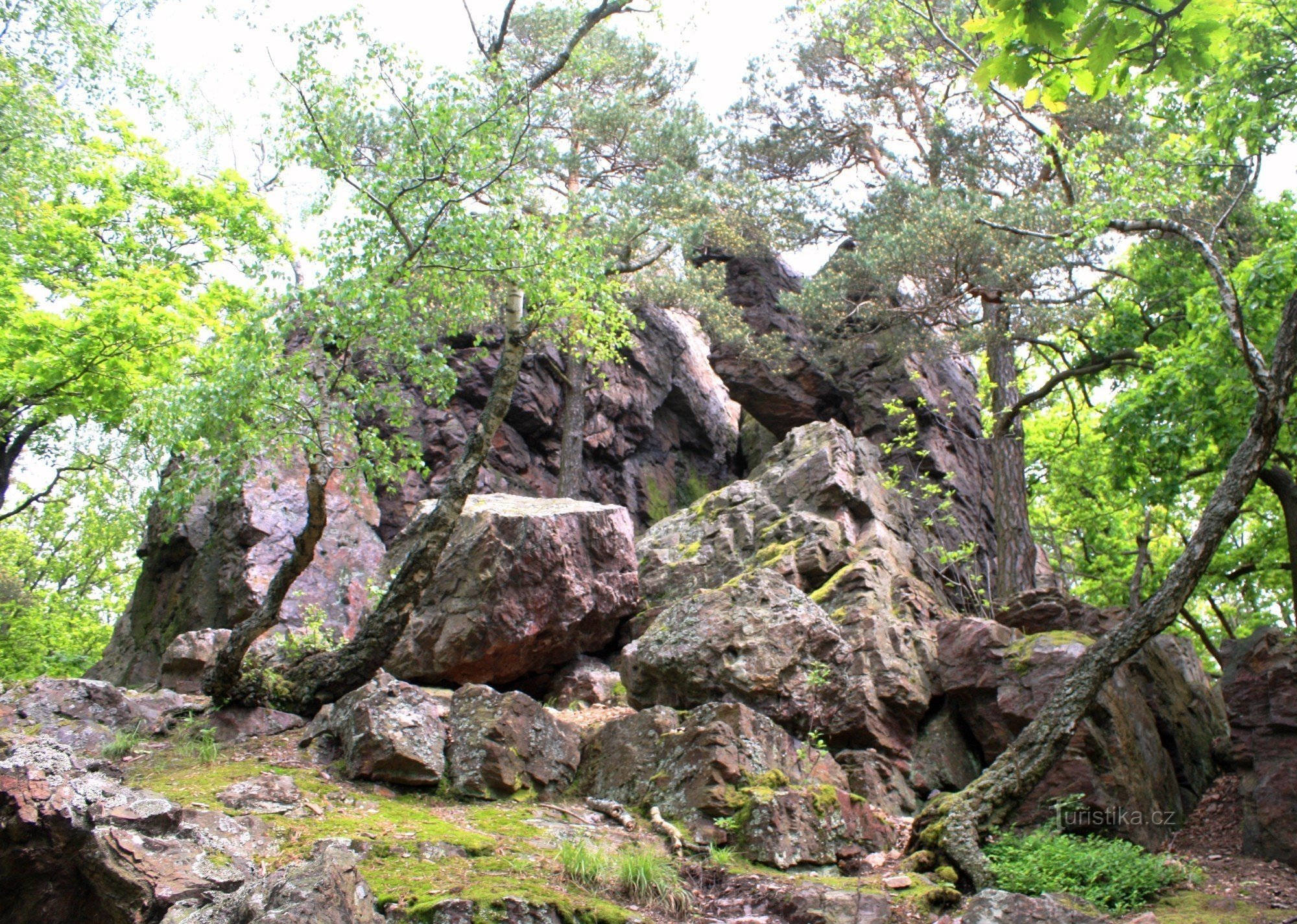 大きな岩 - 岩の主な山塊の南からの眺め