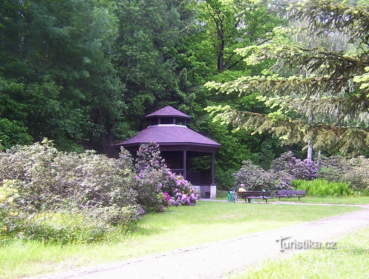 Velké Losiny-Kurpark mit Brunnen Karlova-Foto: Ulrych Mir.