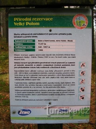 Velký Polom: Information board